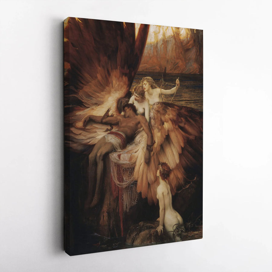 Lament for Icarus Canvas Print | Herbert Draper Greek Mythology Art | Premium Thick Gallery Wrap | Fine Art Collector Gift for Home Decor