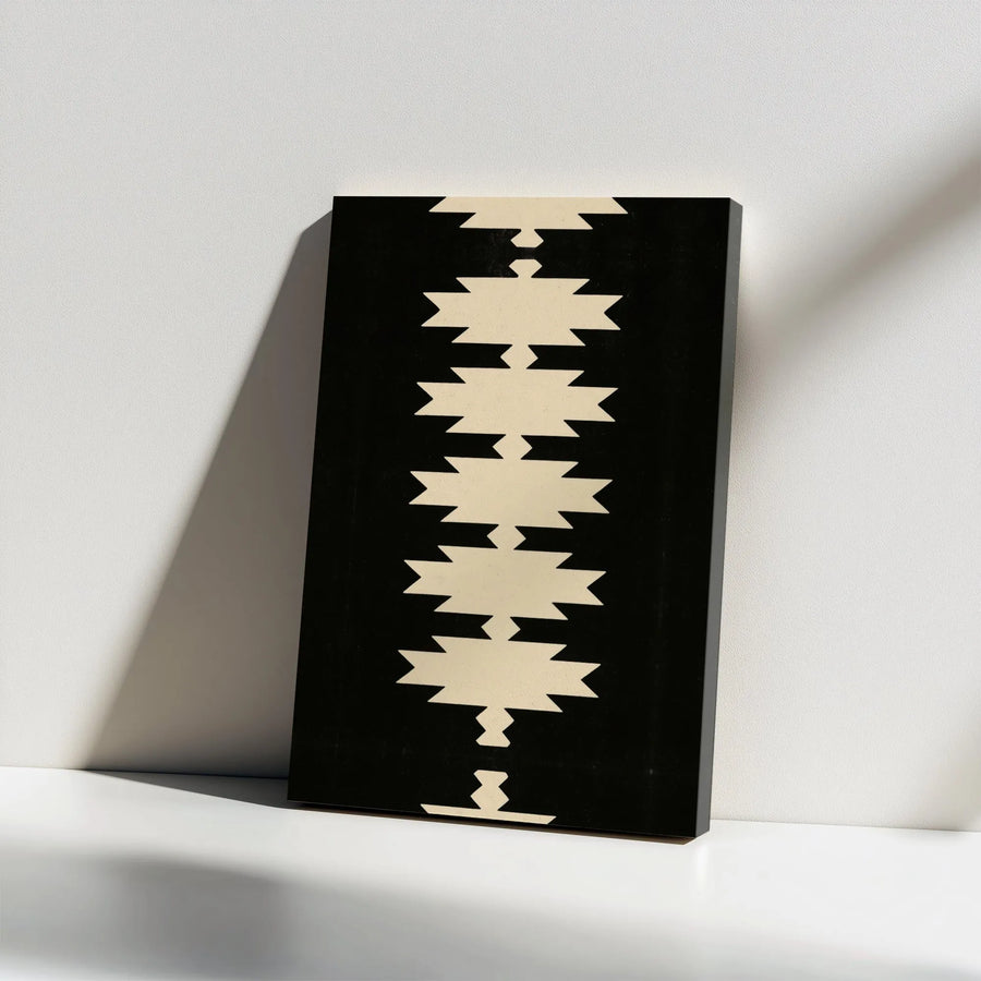 Minimalist Aztec Canvas Art | Southwestern Geometric Wall Decor | Premium Gallery Wrap Print | Modern Boho Home Office Wall Accent