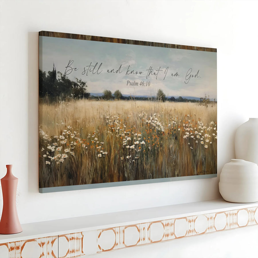 Be Still and Know Canvas Wall Art | Psalm 46:10 Scripture Print | Premium Gallery Wrapped Canvas | Inspirational Christian Home Decor Gift