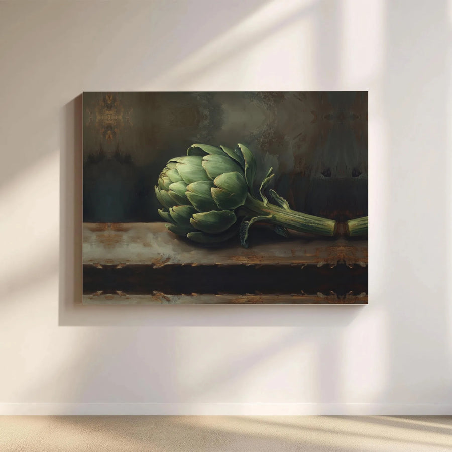 Artichoke Canvas Wall Art | Vintage Still Life Painting Print | Premium Gallery Wrapped Canvas | Farmhouse Kitchen & Dining Room Decor Gift