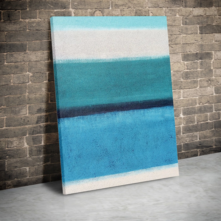 Abstract Turquoise Canvas Wall Art | Modern Color Block Painting | Premium Thick Gallery Wrap | Living Room Office Decor Gift