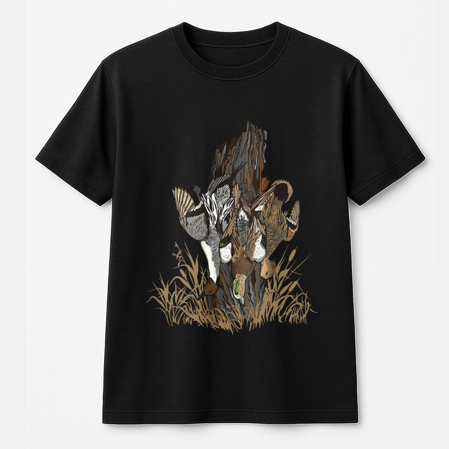 Duck Hunting T-Shirt | Realistic Waterfowl Field Design | Premium Soft Cotton | Gift for Hunters and Outdoorsmen
