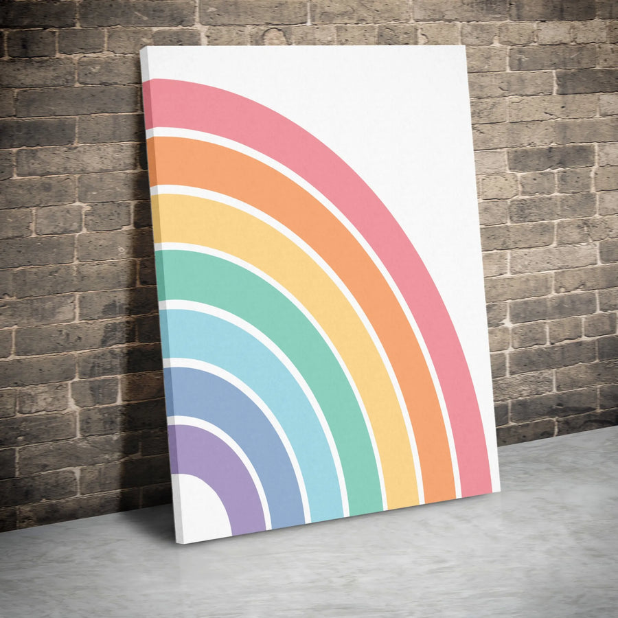 Pastel Rainbow Wall Art | Minimalist Boho Arc Canvas Print | Premium Fade-Resistant Decor | Modern Nursery or Living Room Gallery