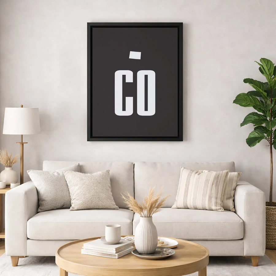 Colorado State Wall Art | Minimalist CO Typography Canvas | Premium Gallery-Wrapped Decor | Modern Home Office Gift