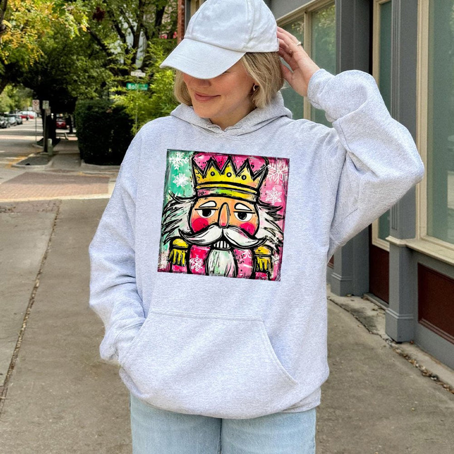 Nutcracker Christmas Hoodie | Watercolor Festive Art Design | Premium Cotton Blend | Holiday Gift for Women & Men