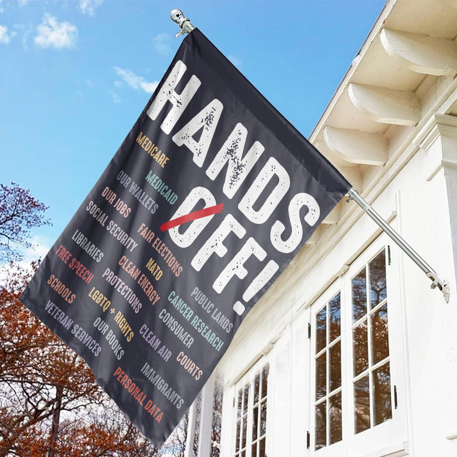 Hands Off Protest Garden Flag | Activism Banner | Durable Premium Polyester | Social Justice Equality Gift For Home Garden Decor
