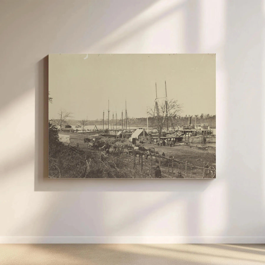 Civil War Photo Canvas Print | Vintage Union Army Supply Depot Photo | Premium Gallery Wrap Canvas | Collector's Historic Wall Decor