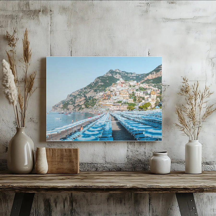 Positano Coast Canvas Wall Art | Scenic Amalfi Coast Landscape Photography | Premium Gallery Wrapped Canvas | Coastal Home Decor Gift for Travelers