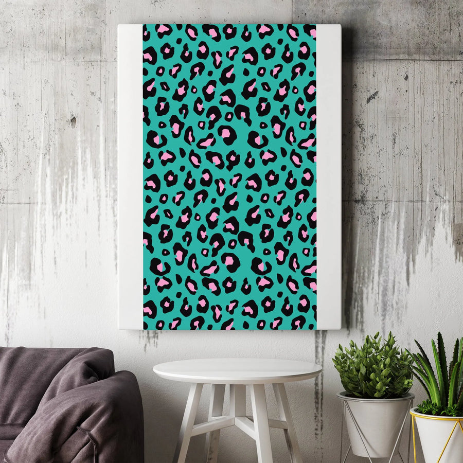 Leopard Print Tough Phone Case | Trendy Teal and Pink Animal Pattern | Dual-Layer Protective Cover | Premium Aesthetic Gift for Women