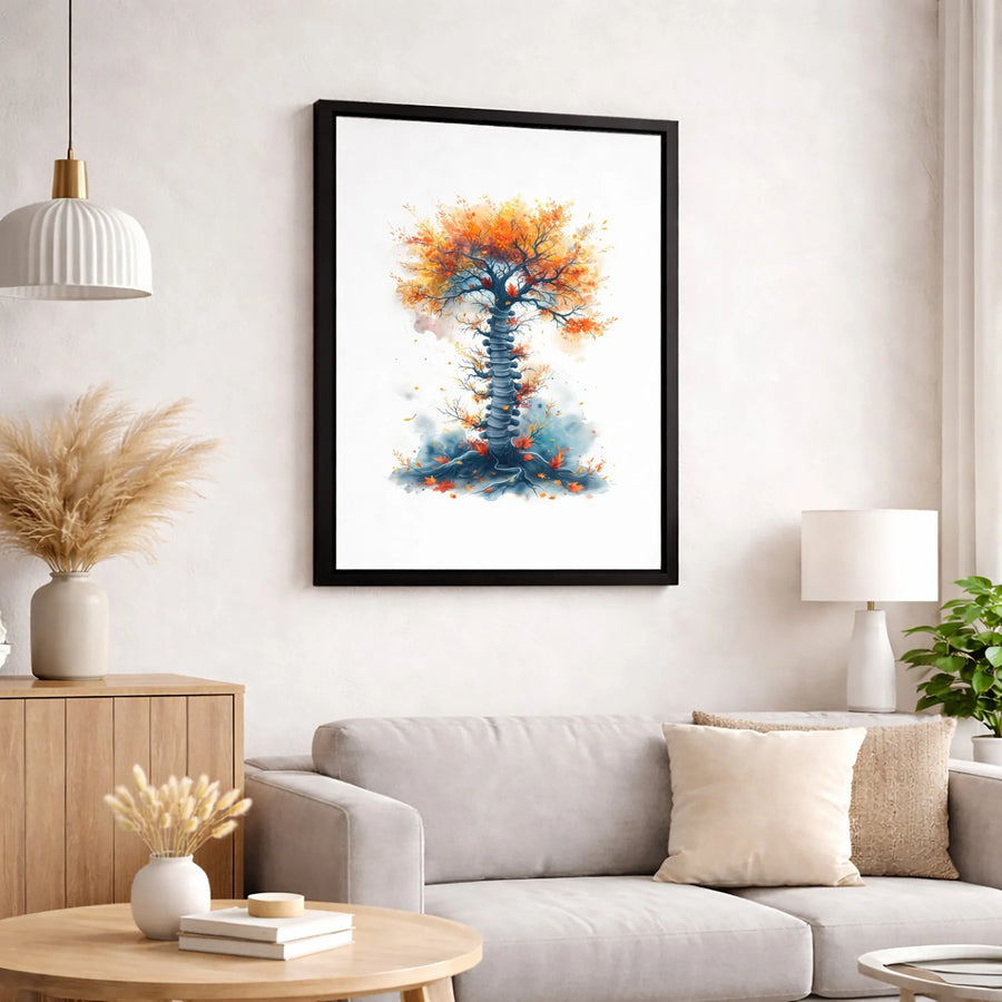 Human Spine Tree Canvas Art | Watercolor Anatomy Nature Wall Decor | Premium 1.25-Inch Gallery Wrap | Unique Gift for Chiropractor or Doctor