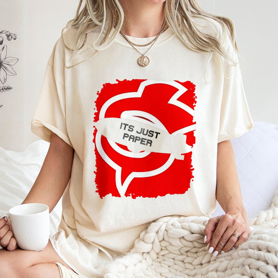 Its Just Paper Blimp Graphic T-Shirt | Streetwear Urban Design | 100% Cotton Premium Quality | Minimalist Gift For Men And Women