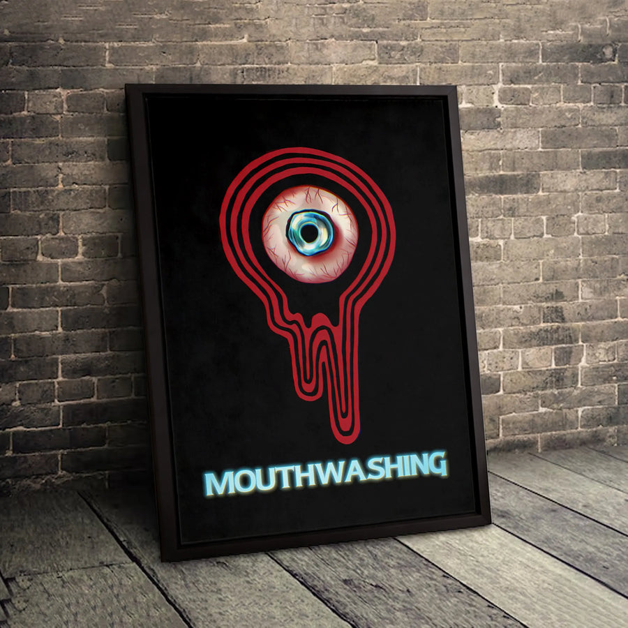 Mouthwashing Surreal Eyeball Canvas Art | Dripping Red Eye Graphic Print | Premium 1.25" Gallery Wrap | Edgy Home & Office Decor Gift