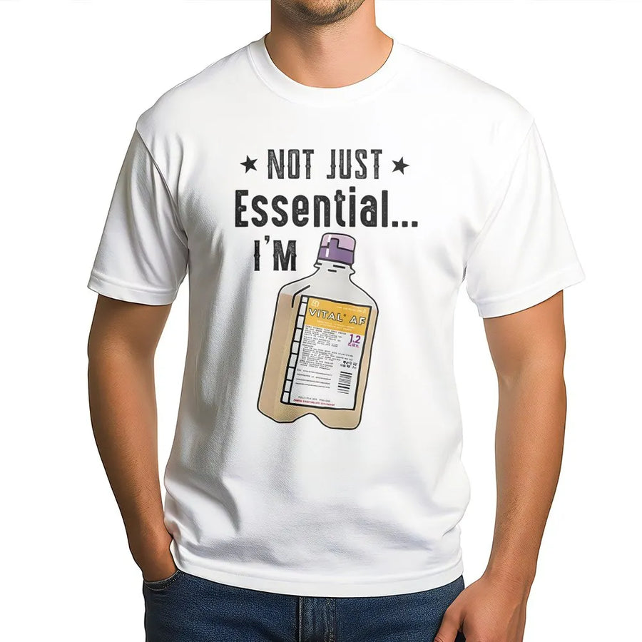 Vital AF T-Shirt | Funny Tube Feeding Enteral Nutrition Design | Premium Soft Cotton Tee | Nurse Dietician Medical Staff Gift