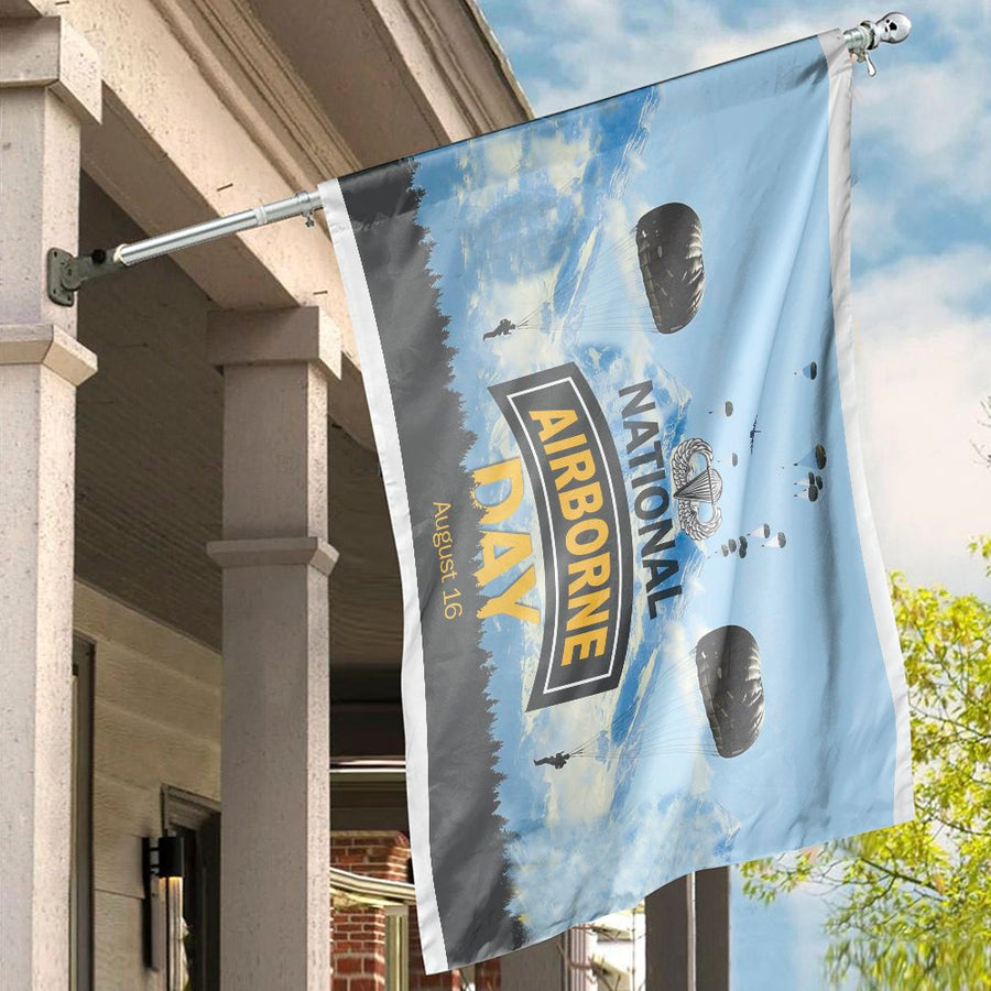National Airborne Day House Flag | Military Paratrooper Tribute Decor | Premium Weather-Resistant Polyester | Patriotic Veteran Gift & Garden Banner