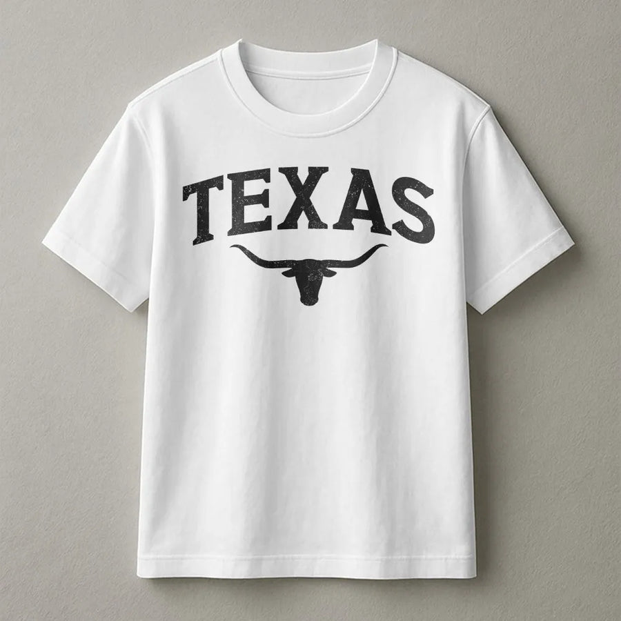 Texas T-Shirt | Retro Longhorn Graphic Sweatshirt | Premium Cotton Blend | Southern Cowboy Gift for Men and Women