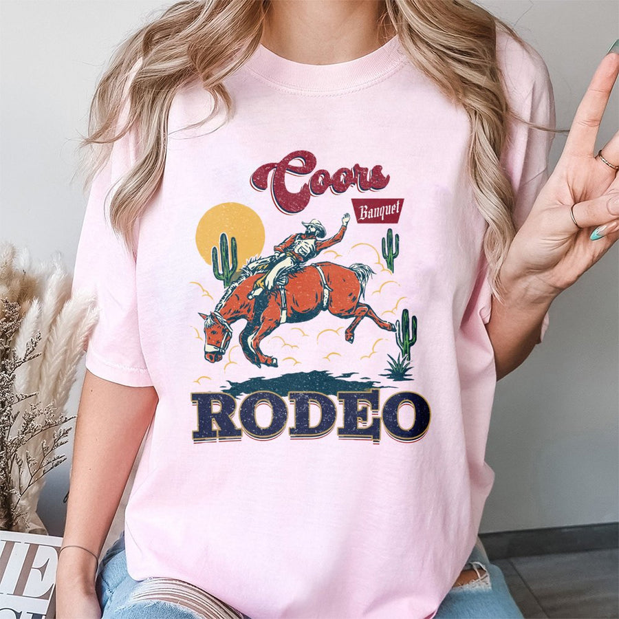 Coors Rodeo T-Shirt, Western 90s Cowboy  Retro Rodeo Outfit, Wildwest Cowboy Clothing, Graphic Western