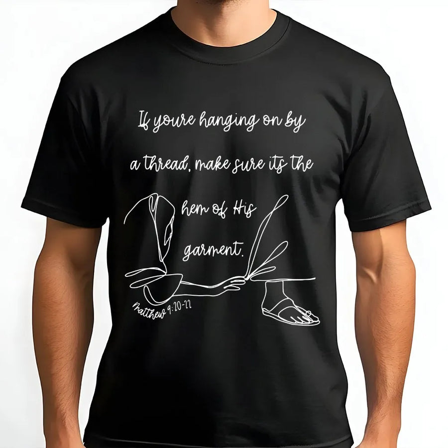 Christian T-Shirt | Hem of His Garment Bible Verse Tee | Premium Cotton Religious Apparel | Inspirational Faith Based Gift