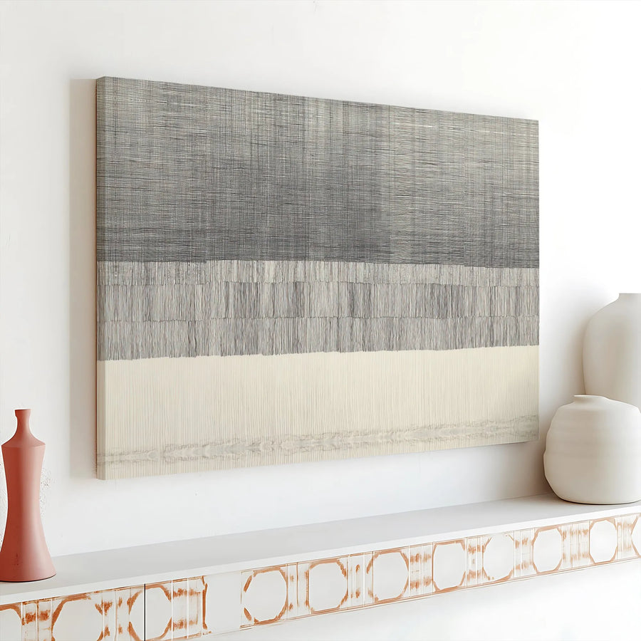 Minimalist Abstract Canvas Wall Art | Neutral Textured Line Drawing | Premium Gallery Wrap Print | Modern Home & Office Decor Gift