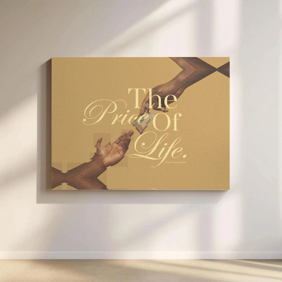 The Price Of Life Canvas Wall Art | Motivational Money Exchange Quote | Premium Gallery Wrapped Decor | Modern Office & Home Aesthetic Gift
