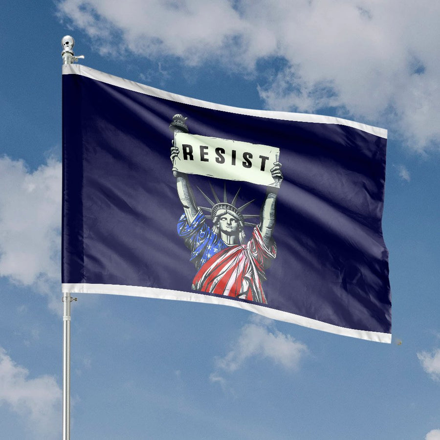 Statue Of Liberty Resist Flag | Patriotic Protest Banner | Weather-Resistant Premium Polyester | Durable Yard Decor Gift