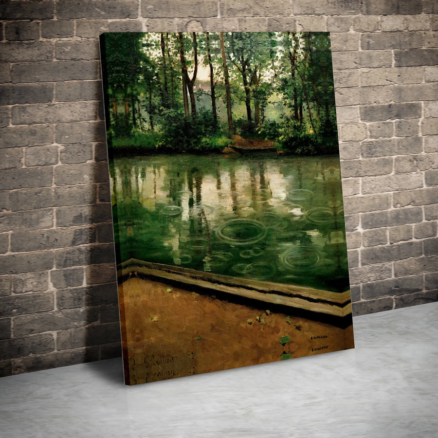 Gustave Caillebotte The Yerres Rain Canvas Wall Art | Vintage Impressionist Landscape | Premium Gallery Quality Print | Collector's Fine Art for Home Decor