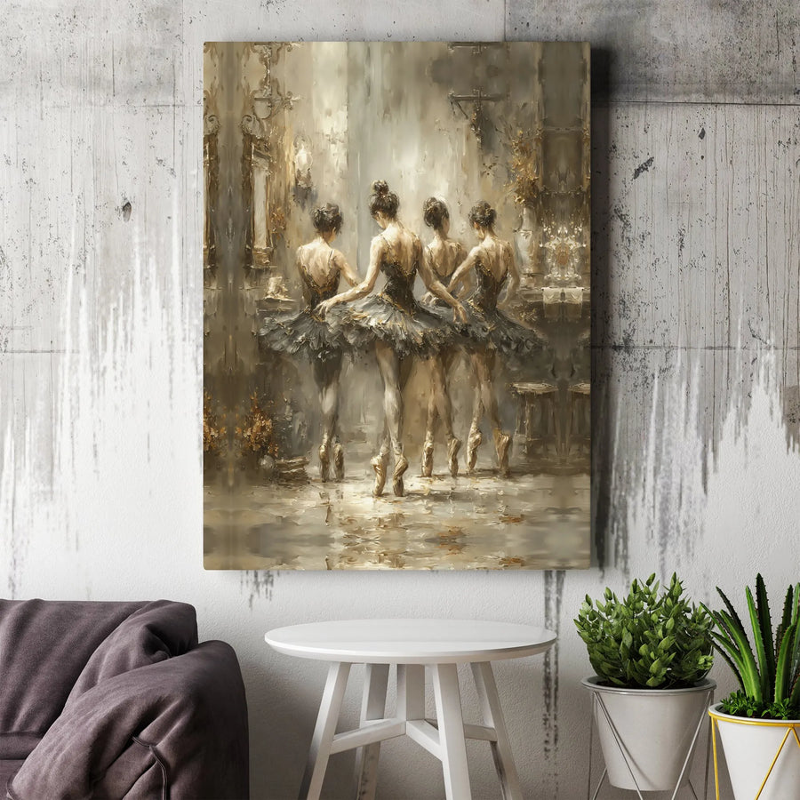 Ballerina Canvas Wall Art | Impressionist Dance Painting | Premium Gallery-Wrapped Print | Elegant Gift for Ballet Lovers