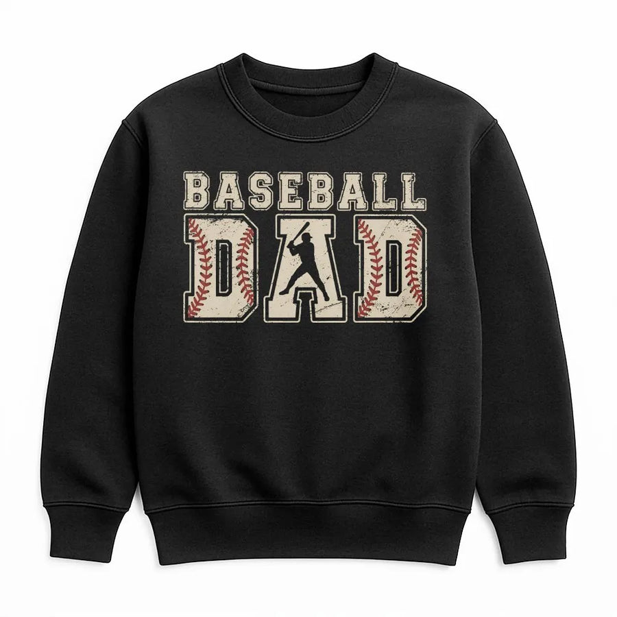 Baseball Dad Sweatshirt | Retro Vintage Style Graphic | Classic Crewneck Pullover | Father's Day Gift for Sports Loving Dad