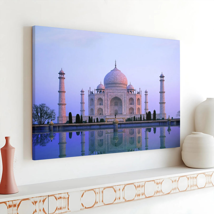 Taj Mahal Canvas Wall Art | India Landmark Photography Print | Premium 1.25" Thick Gallery Wrap | Living Room & Office Decor Gift