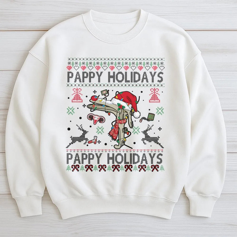 Pappy Holidays Speculum Sweatshirt | Funny OBGYN Christmas Ugly Sweater Design | Premium Soft Fleece | Gift for Nurses & Doctors