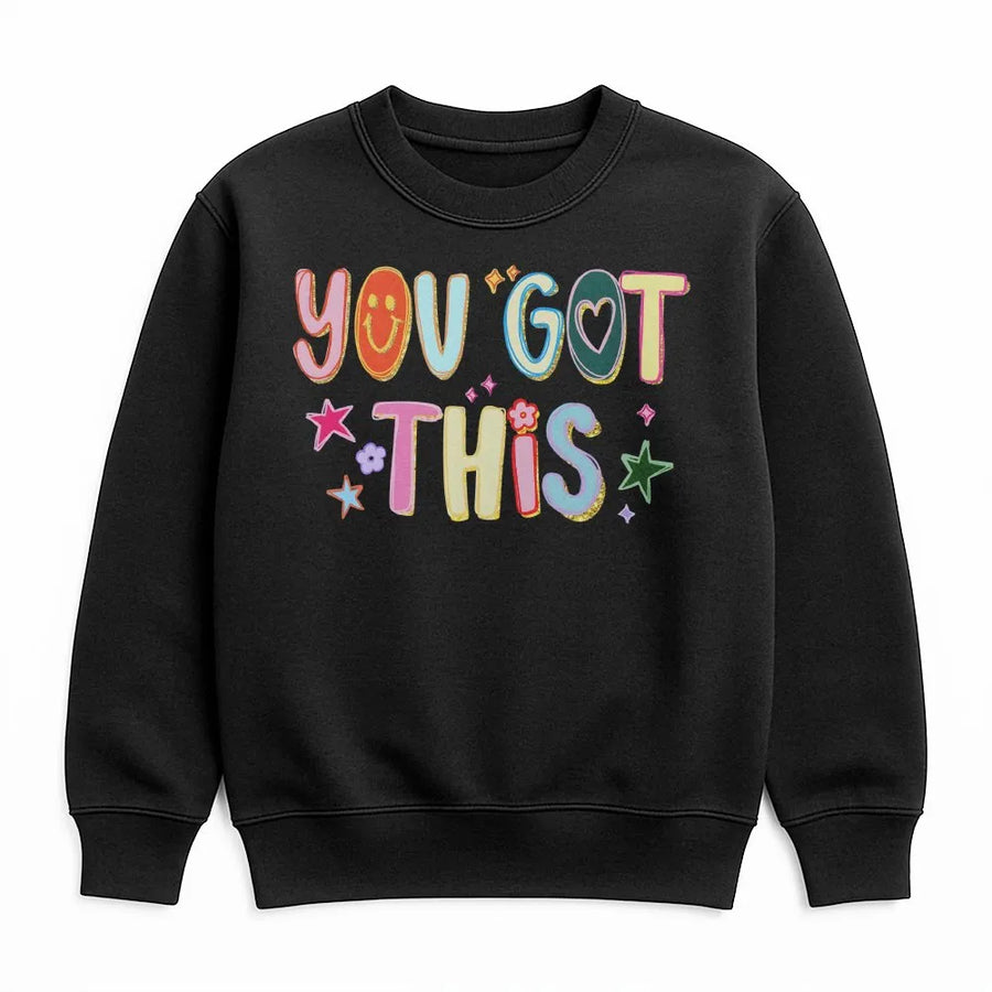 You Got This Teacher Sweatshirt | Retro Colorful Graphic Sweatshirt | Premium Soft Pullover | Inspirational Test Day Appreciation Gift