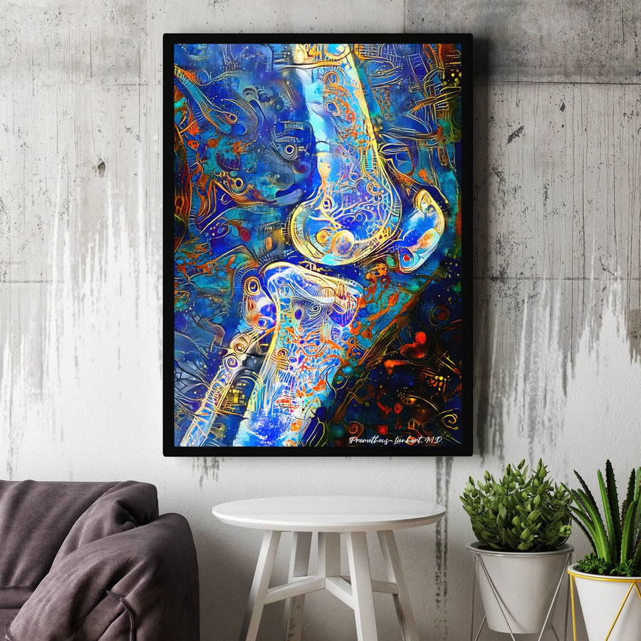 Human Knee Anatomy Canvas Art | Abstract Orthopedic Medical Print | Premium Gallery Wrap Decor | Gift for Surgeon or Doctor