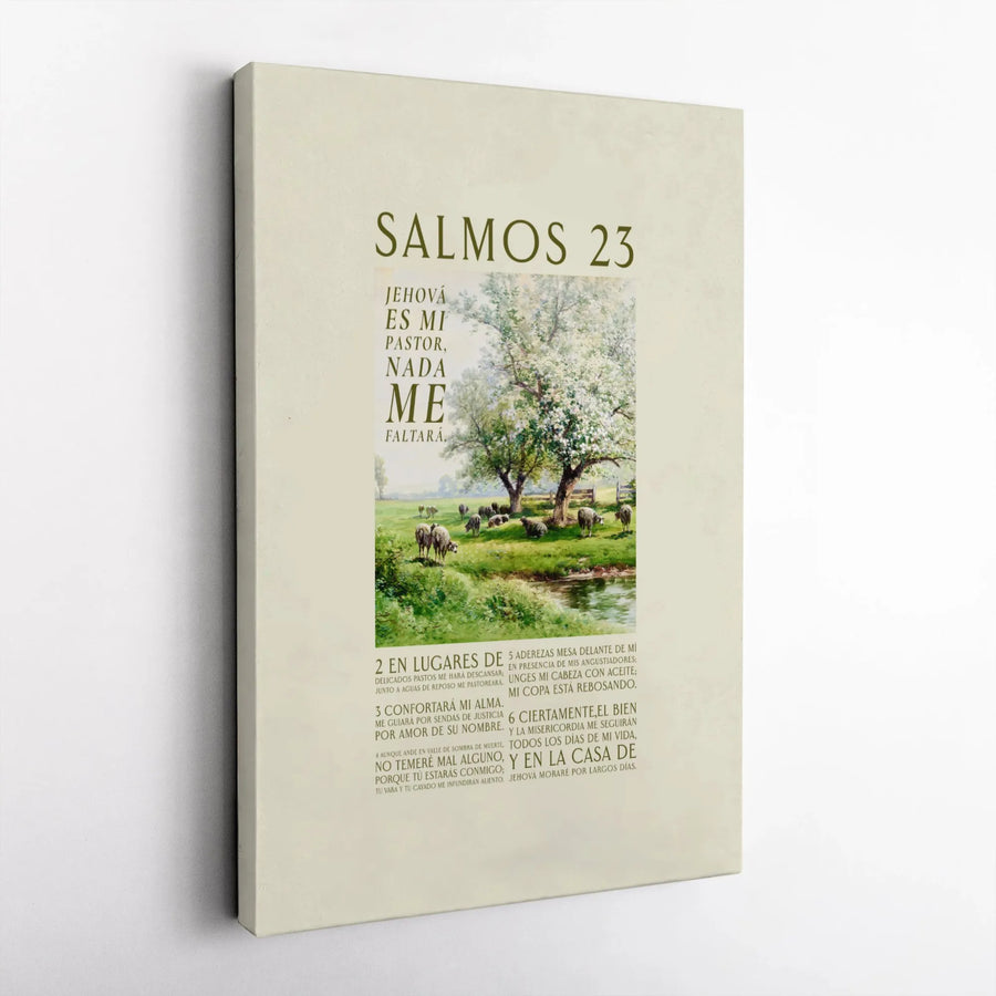 Salmos 23 Canvas Wall Art | Spanish Psalm 23 Scripture Print | Premium Gallery Wrap Decor | Inspirational Christian Gift for Home Office