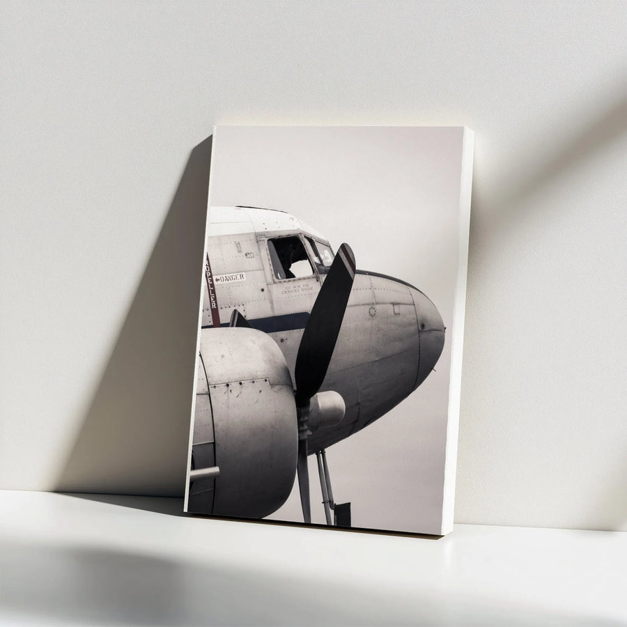 Vintage Airplane Canvas Wall Art | Nostalgic Aviation Photography | Premium Gallery Wrap Canvas | Collector's Gift for Pilot or History Buff