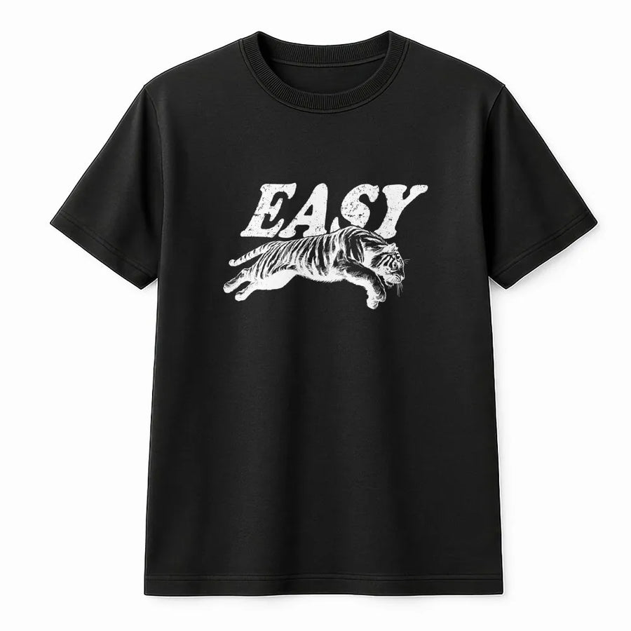 Easy Tiger T-Shirt | Retro Y2K Graphic Sweatshirt with Distressed Print | Premium Cotton Blend | 90s Aesthetic Gift for Women