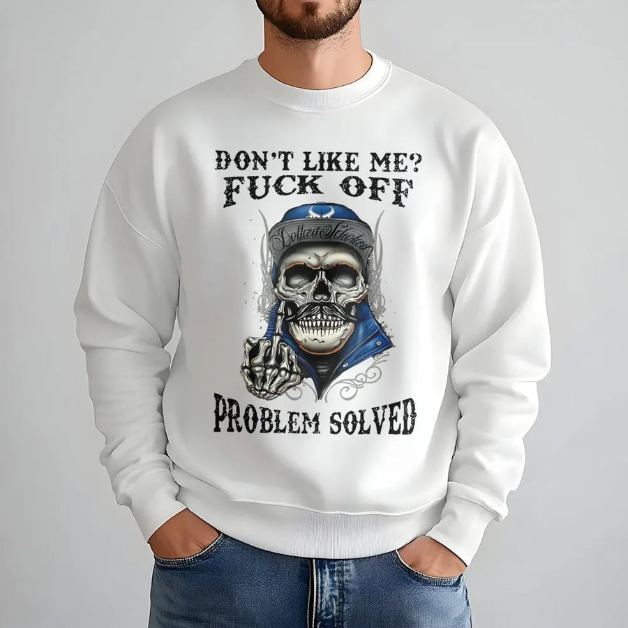 Skull Graphic Sweatshirt | Sassy Skeleton Middle Finger Design | Premium Cotton-Blend Comfort | Edgy Streetwear Gift For Rebels