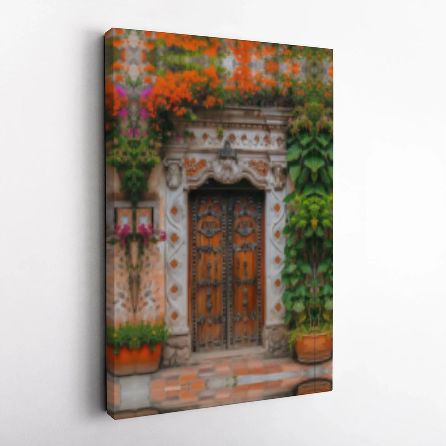 Spanish Colonial Doorway Canvas Print | Ornate Architectural Wall Art | Gallery Wrapped Premium Canvas | Mediterranean Decor Gift For Home