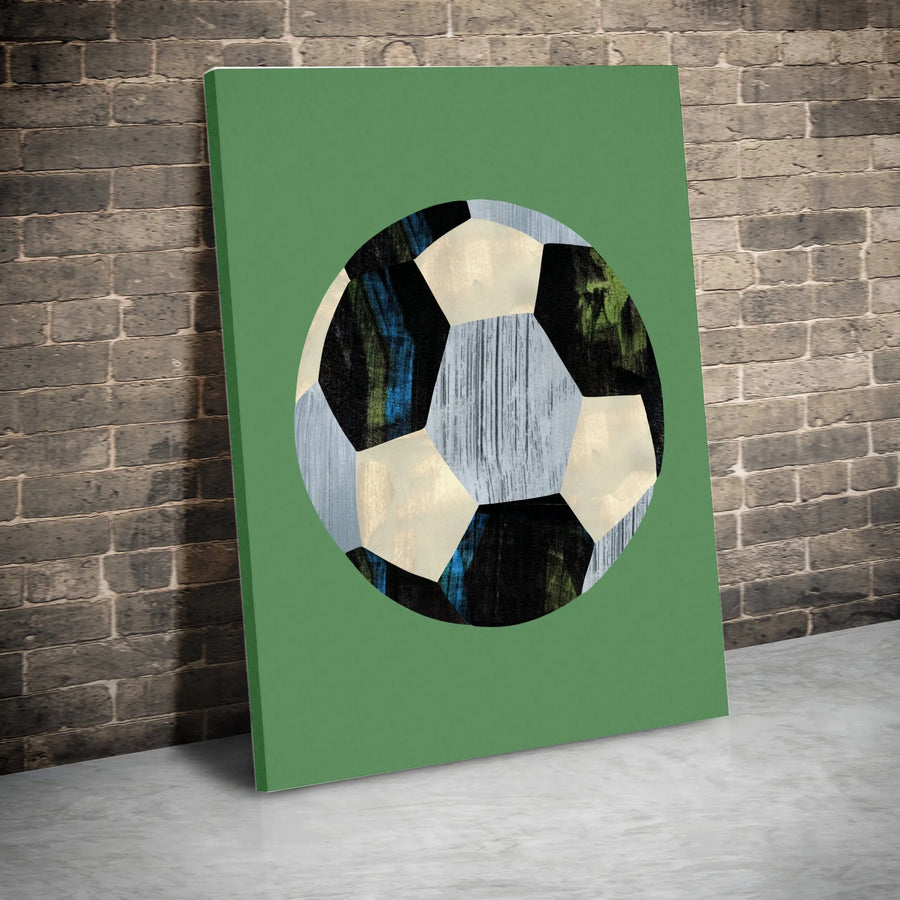 Soccer Ball Wall Art Canvas | Modern Abstract Textured Design | Premium 1.25" Thick Gallery Print | Sports Decor Gift for Kids Room or Man Cave