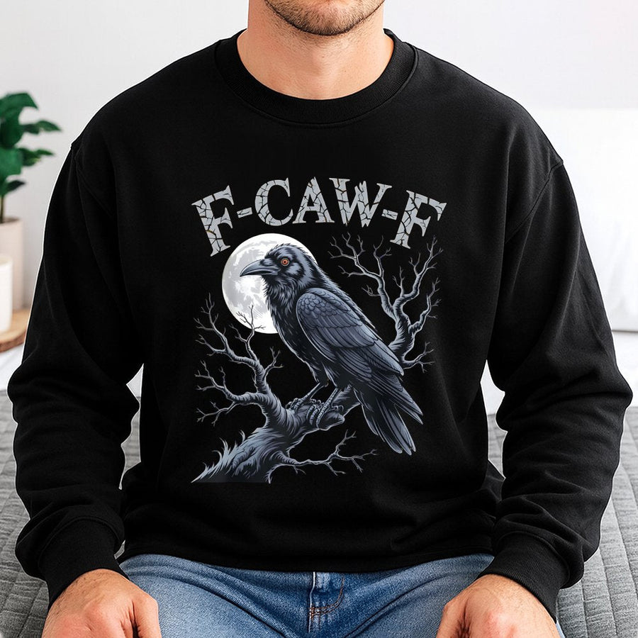 Raven Moon Sweatshirt | Spooky Crow Gothic Graphic Design | Premium Cotton Blend | Gift for Horror Lovers and Witchy Aesthetic Fans