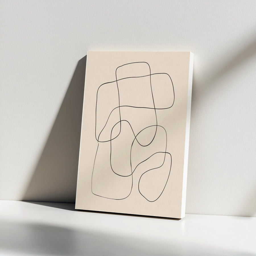 Minimalist Abstract Line Art Canvas | Continuous Line Squiggle Drawing | Premium Gallery Wrap Canvas | Modern Wall Decor for Living Room Gift