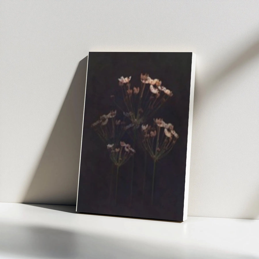 Moody Wildflower Canvas Wall Art | Dark Botanical Photography Print | Premium Fade-Resistant Canvas | Minimalist Living Room Decor Gift