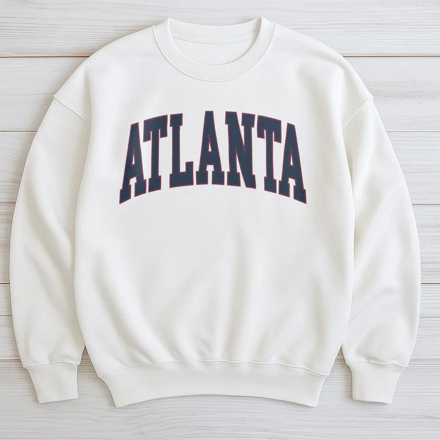 Vintage Atlanta Sweatshirt | Classic College Style Crewneck | Soft Cotton Blend | USA City Hometown Pride Gift for Men & Women