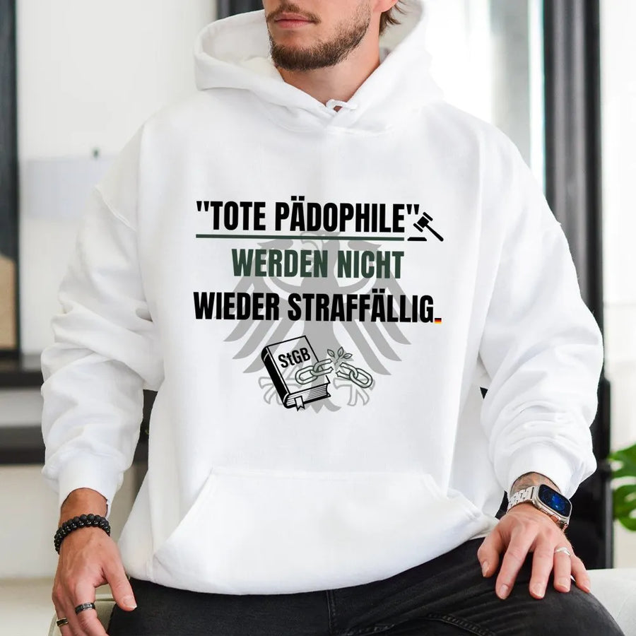 Anti Pedophile Statement Hoodie | German Eagle Tote Pädophile Graphic | Premium Cotton Blend | Unisex Political Activist Gift