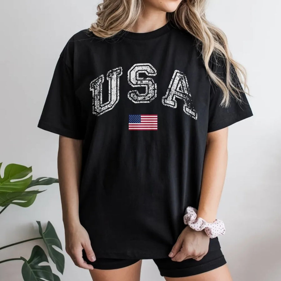 Vintage USA T-Shirt | Retro American Flag Graphic Pullover | Premium Cotton Blend | 4th of July Patriotic Gift for Men & Women
