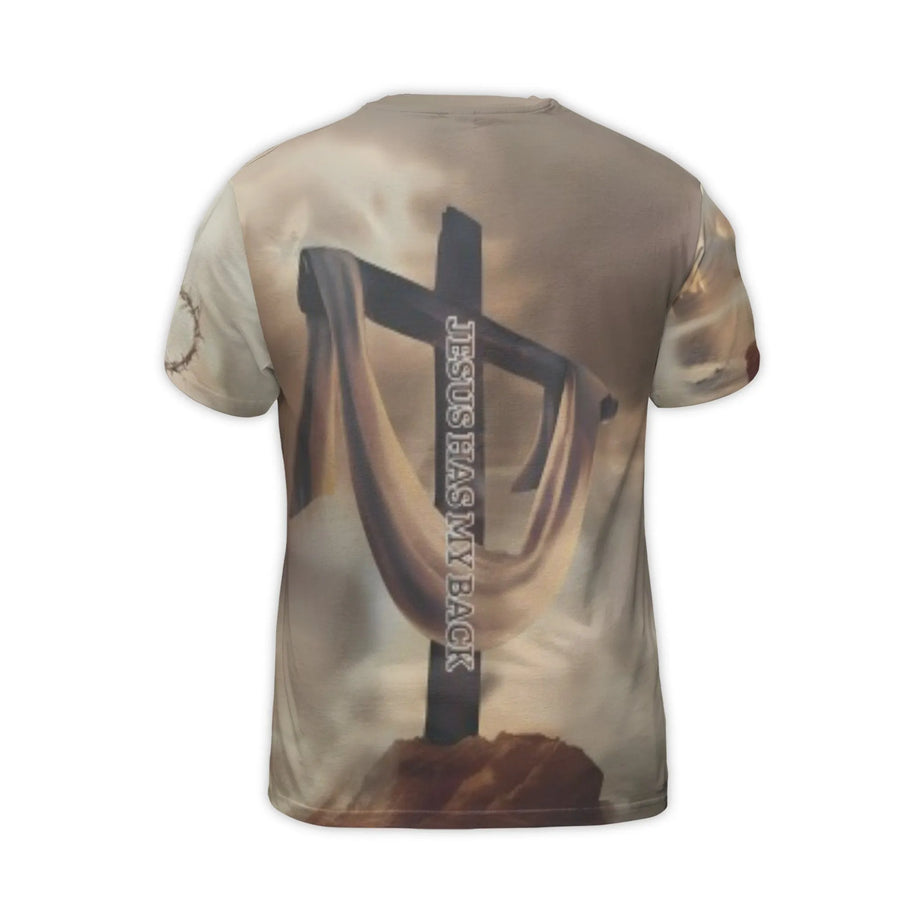 Jesus Lion Cross 3D T-Shirt | The Way The Truth The Life Graphic Tee | Premium Stretch Jersey | Faithful Christian Gift For Men And Women
