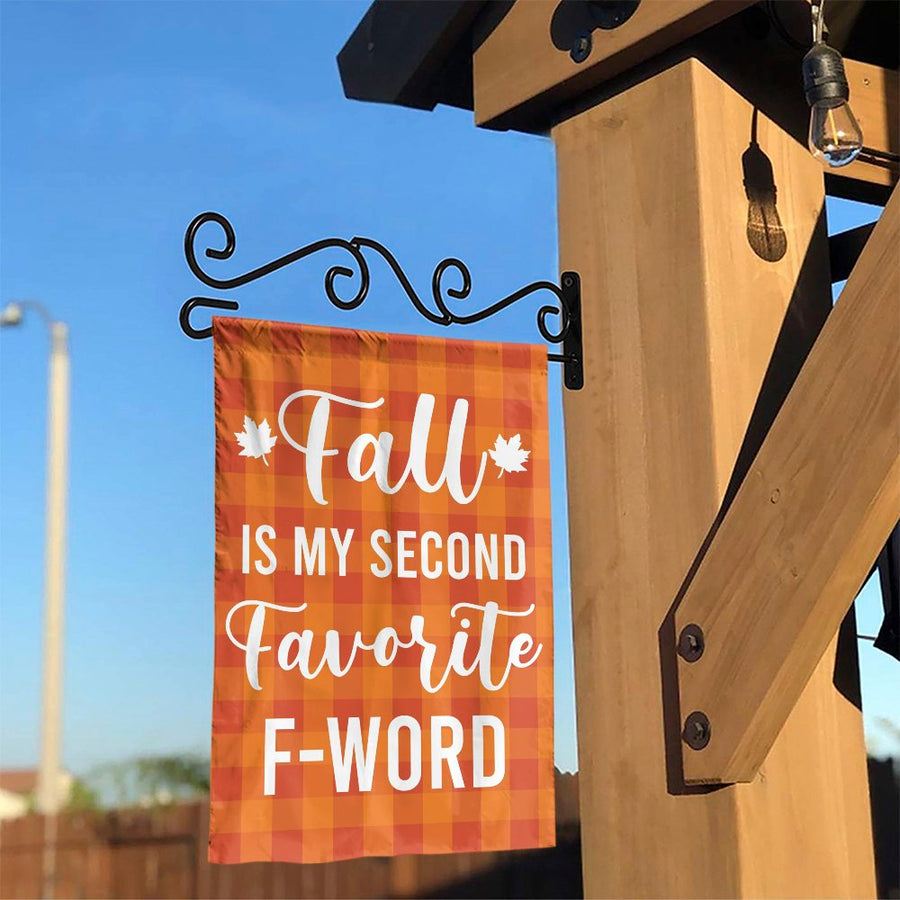Fall Garden Flag | Funny Second Favorite F-Word Quote | Premium Weather-Resistant Polyester | Sassy Autumn Yard Decor Gift for Her