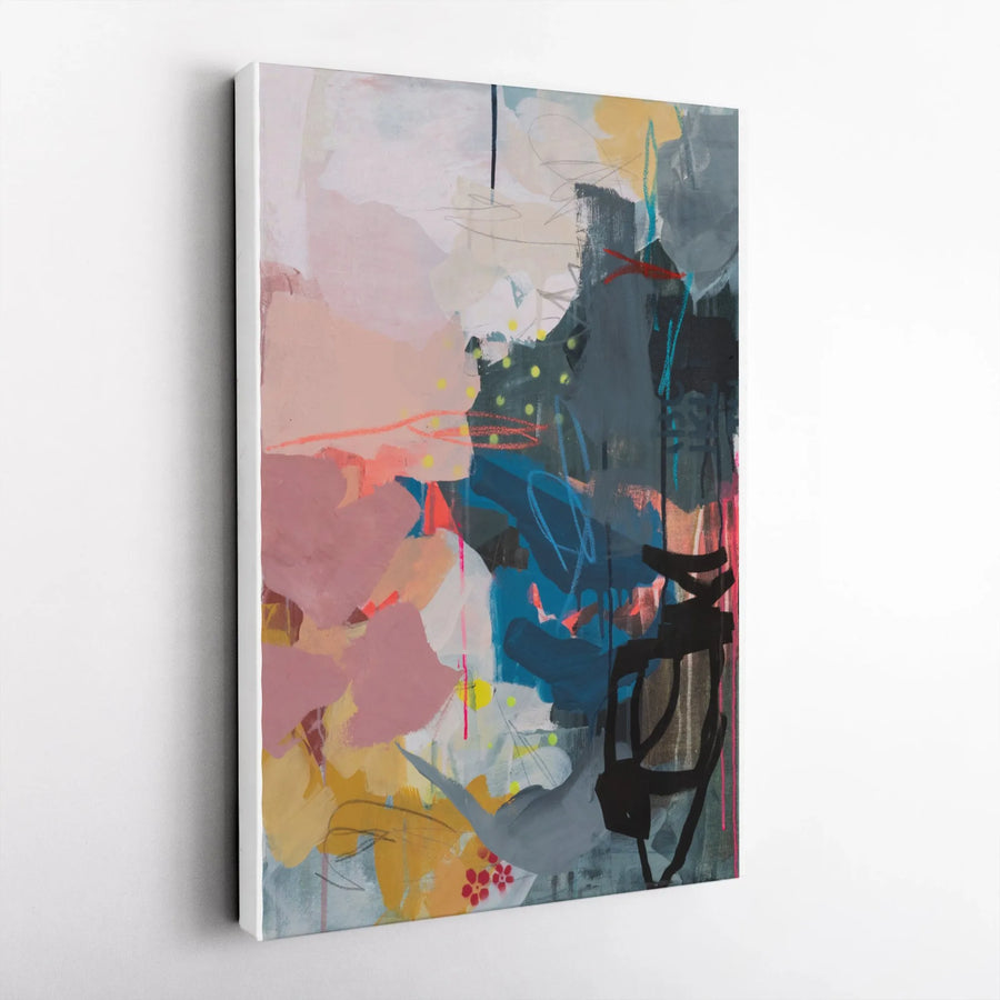 Modern Abstract Canvas Wall Art | Colorful Expressionist Painting Print | Premium Gallery Wrapped Canvas | Living Room & Office Decor Gift