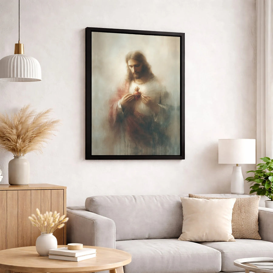 Sacred Heart of Jesus Canvas Print | Religious Wall Art | Premium Fade-Resistant Gallery Wrap | Christian Home Decor Gift for Believers