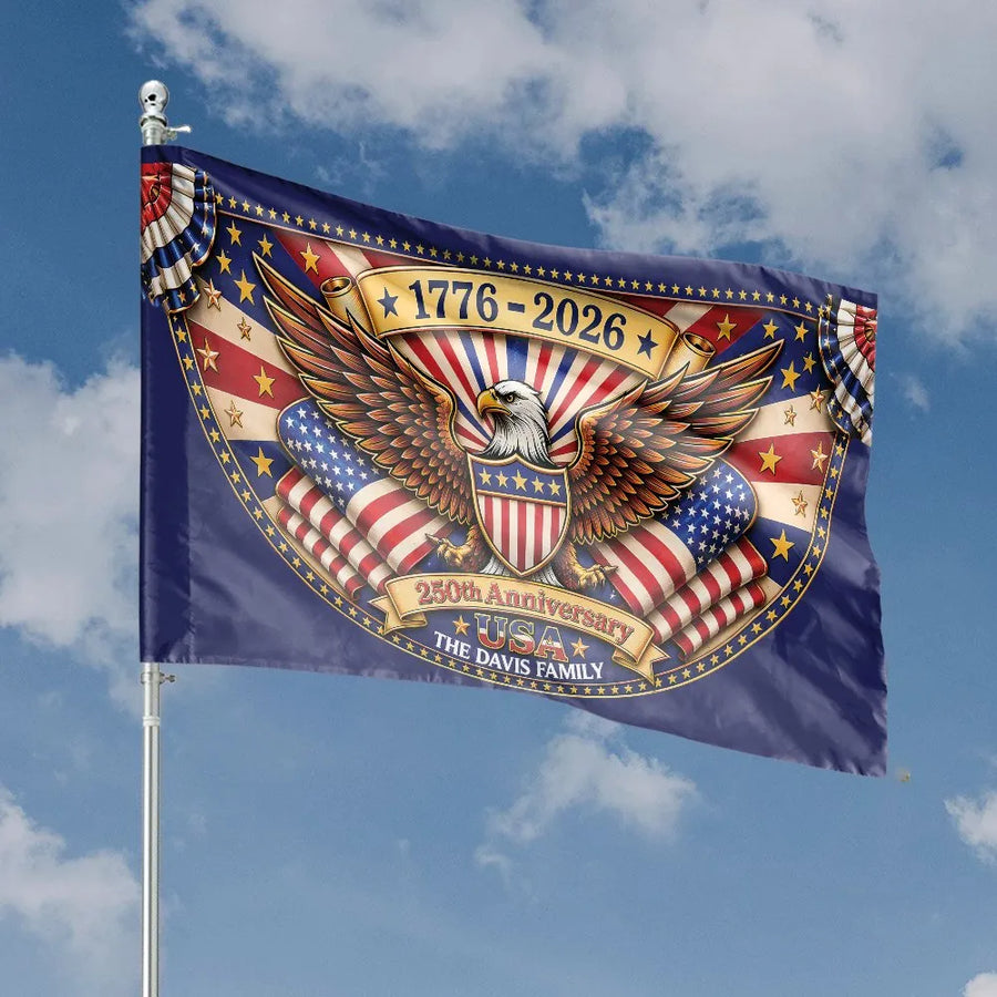 USA 250th Anniversary House Flag | American Eagle Commemorative Design | Double-Sided Weather-Resistant Fabric | Patriotic Yard Decor Gift