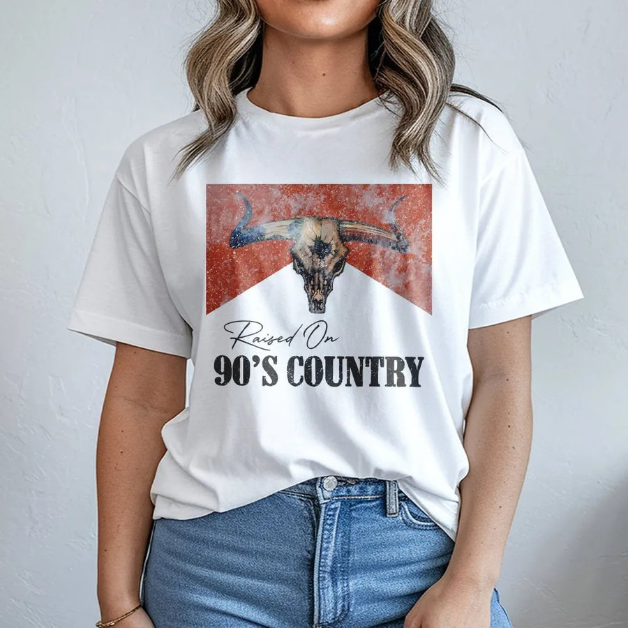 90s Country T-Shirt | Raised On 90s Country Graphic | Unisex Soft Cotton Blend | Gift for Country Music Lover