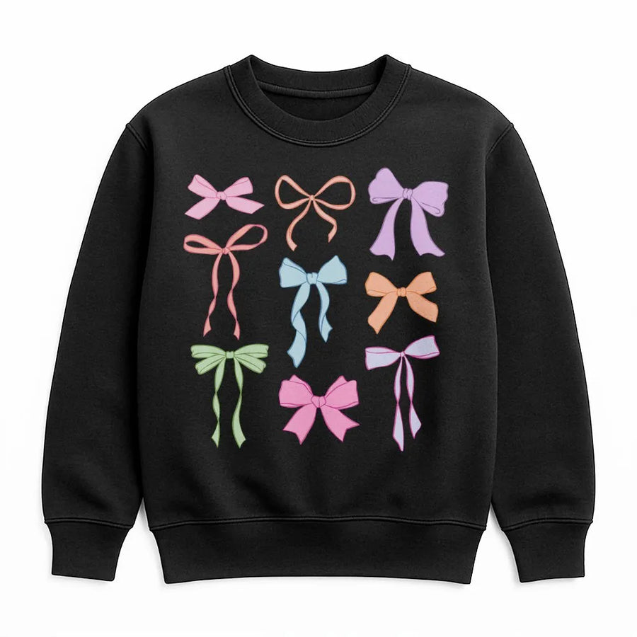 Coquette Bow Sweatshirt | Pastel Ribbon Aesthetic Print | Premium Cotton Blend Crewneck | Trendy Soft Girl Fashion Gift For Her